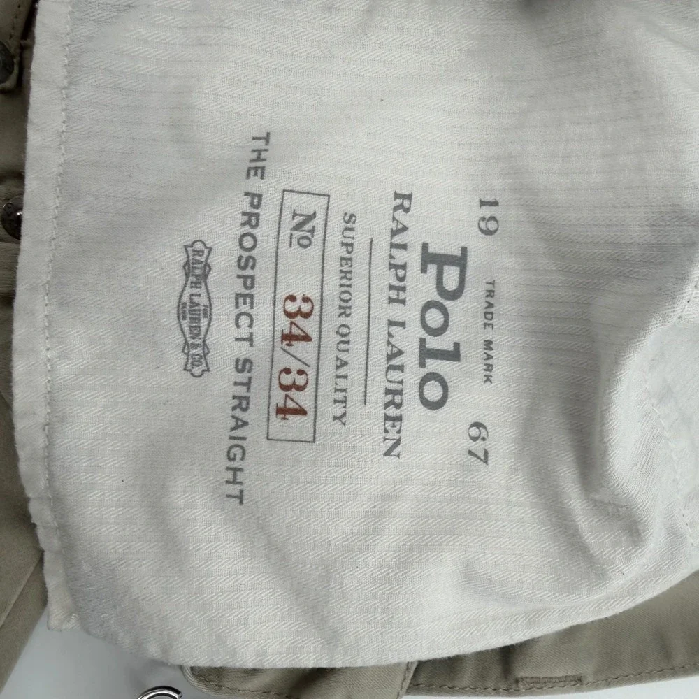 Polo Ralph Lauren Prospect Straight Fit Khaki Chino Pants‎ Mens 34x34